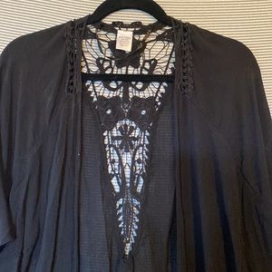 Black lace kimono